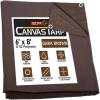 imageMytee Products 2 Pack 6 x 8 Green Canvas Tarp 12oz Heavy Duty Water ResistantDark Brown 1 Pc