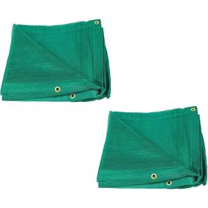 imageMytee Products 16 x 24 Green Heavy Duty 6 Oz 70 Shade Mesh Tarps with Grommets ROLLOff  Sturdy Mesh Tarp Shades for Sun Light Blockage Green House Garden Swimming Pool Privacy Mesh 2 PackGreen