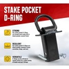 image:imageMytee Products Heavy Duty Adjustable Trailer Stake Pocket Small 58 Forged D Ring Black Powder Coated w 12 Hitch Pin Load limit 5400 lbs 2 Adjustable Holes  Stake Pocket DRing Tie Down Utility8  Pack