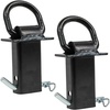 image:imageMytee Products Heavy Duty Adjustable Trailer Stake Pocket Small 58 Forged D Ring Black Powder Coated w 12 Hitch Pin Load limit 5400 lbs 2 Adjustable Holes  Stake Pocket DRing Tie Down Utility2  Pack