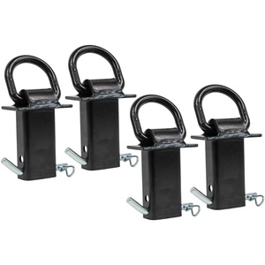 image:imageMytee Products Heavy Duty Adjustable Trailer Stake Pocket Small 58 Forged D Ring Black Powder Coated w 12 Hitch Pin Load limit 5400 lbs 2 Adjustable Holes  Stake Pocket DRing Tie Down Utility4  Pack