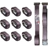 image:imageMytee Products 2x16 Logistic ETrack Cam Buckle Straps with Spring EFittings  2500 lbs Breaking Strength  Cam Buckle Cargo Load Straps for Enclosed Semi Trailers Box Trucks2 x 16
