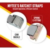 image:imageMytee Products 2x16 Logistic ETrack Cam Buckle Straps with Spring EFittings  2500 lbs Breaking Strength  Cam Buckle Cargo Load Straps for Enclosed Semi Trailers Box Trucks2 x 16