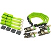 image:imageMytee Products 4 Pack 2x144 Car Tie Down Straps wRatchet Snap Hooks amp 33 Over The Wheel Tire Straps  3333 LBS WLL Heavy Duty Tire Straps for Car Trailer  High Visibility Green WebbingHigh Visibility Green