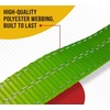 image:imageMytee Products 4 Pack 2x144 Car Tie Down Straps wRatchet Snap Hooks amp 33 Over The Wheel Tire Straps  3333 LBS WLL Heavy Duty Tire Straps for Car Trailer  High Visibility Green WebbingHigh Visibility Green