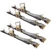 image:imageMytee Products 8 Pack 2 x 12 E Track Ratchet Straps with J Hook amp Spring EFittings 3000 lbs  Grey Heavy Duty Etrack Ratchet Tie Down Strap for Enclosed Trailers Trucks amp Vans4  Pack