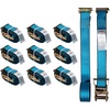 image:imageMytee Products 10 Pack 2 x 20 E Track Straps wSpring EFittings  Blue Ratchet Etrack Straps wHeavy Duty 4000 lbs Breaking Strength for Enclosed Trailers Trucks amp Vans10  Pack
