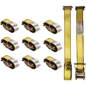 image:imageMytee Products 10 Pc 2 x 12 E Track Ratchet Straps with Spring EFittings 4000 lbs  Yellow Heavy Duty Etrack Ratchet Tie Down Strap for Enclosed Trailers Trucks amp Vans