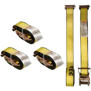 image:imageMytee Products 2 Pack 2 x 12 E Track Ratchet Straps with Spring EFittings 4000 lbs  Yellow Heavy Duty Etrack Ratchet Tie Down Strap for Enclosed Trailers Trucks amp Vans4  Pack