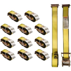 image:imageMytee Products 2 Pack 2 x 12 E Track Ratchet Straps with Spring EFittings 4000 lbs  Yellow Heavy Duty Etrack Ratchet Tie Down Strap for Enclosed Trailers Trucks amp Vans12  Pack