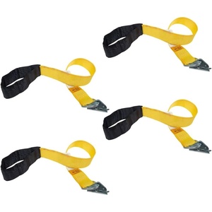 image:imageMytee Products 2 Pack 36 x 2 SingleLoop Driver Assist Strap with 12 Loop Handle 320 lbs WLL  960 lbs Break Strength  for Truck Cargo Trailers  YellowBlack4  Pack