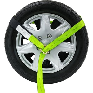 image:imageMytee Products 2 x 12 Winch Lasso Strap with O Ring Safety HI Viz Green Webbing 12 Cordura Sleeve 20 PackSafety Green