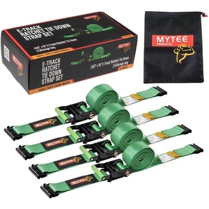 image:imageMytee Products 20 Pack 2 x 16 E Track Straps wSpring EFittings  Grey Ratchet Etrack Straps wHeavy Duty 4000 lbs Breaking Strength for Enclosed Trailers Trucks amp VansGreen