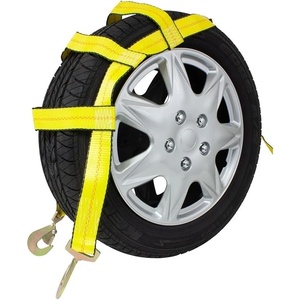 image:imageMytee Products 4 Pack Tow Dolly Wheel Net Basket Straps wSnap Hooks Auto Tie Down No Ratchet1  Pack
