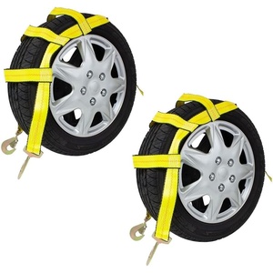 image:imageMytee Products 4 Pack Tow Dolly Wheel Net Basket Straps wSnap Hooks Auto Tie Down No Ratchet2  Pack