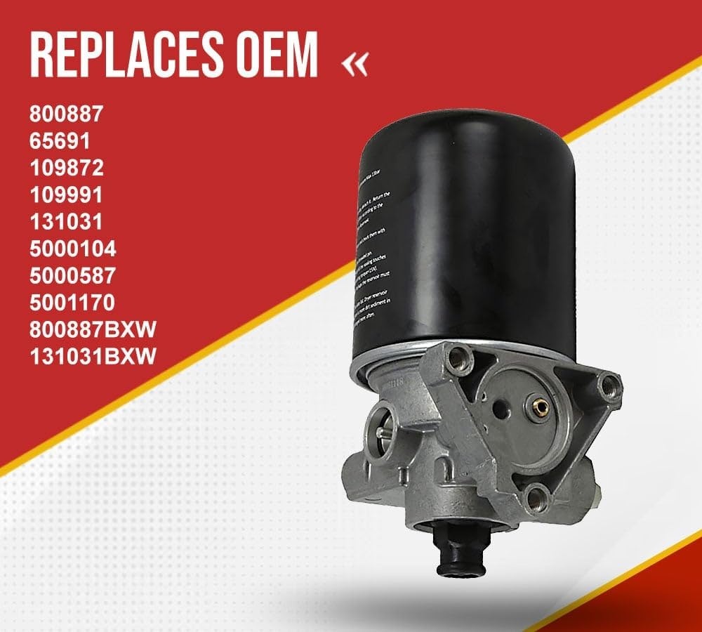 image:imageMytee Products 2  Pack 1107x562 Air Dryer System Purge Type 12V  90W Replaces Bendix 800887 065691 109872 800887BXW Haldex 109991X Meritor R955109991 R9558008871  Pack