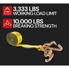 image:imageMytee Products 2 x 8 HeavyDuty Ratchet Strap with RTJ Cluster amp Snap Hooks  3333lbs WLL Car Hauler Tow TieDown for Trucks amp Trailers8  Pack