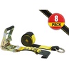 image:imageMytee Products 2 x14 Lasso Ratchet Strap Flat Hook Wheel Net Auto Tow Towing Tie Down8  Pack