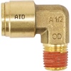 image:imageMytee Products 5 Pack DOT Brass Push to Connect Fitting Elbow  14 Tube OD x 14 NPT Air Brake Line Fittings  90 Degree Male Quick Fitting Connectors  for Nylon Air Line Brake Tube12 Tube x 14 NPT
