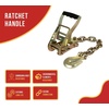 image:imageMytee Products 8 Pack 2 x12 Car Tie Down Ratchet Lasso Straps with Chain Anchor  3335 LBS WLL  Car Hauler Tire Straps for Trailers  Tie Down for UTV Trucks ATV8  Pack