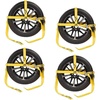 image:imageMytee Products 4 Pack Heavy Duty Car Tie Down Straps  2 x 10 Polyester Wheel Net Straps Yellow 10000 lbs Break Strength for Cars Trailers Trucks UTVs