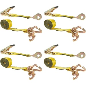 image:imageMytee Products 2 x 8 HeavyDuty Ratchet Strap with RTJ Cluster amp Snap Hooks  3333lbs WLL Car Hauler Tow TieDown for Trucks amp Trailers4  Pack