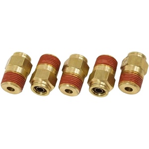image:imageMytee Products DOT Brass Push to Connect Fitting Air Brake Connector  Male Straight 12 Tube OD x 14 NPT 5 Pack38 Tube x 38 NPT
