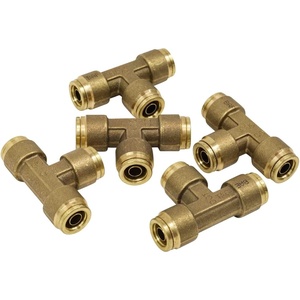 image:imageMytee Products DOT Brass Push to Connect Fitting Union Tee Air Brake Tube Fitting 12 Tube OD 5 Pack38 Tube Tee