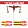 image:imageMytee Products 38  12 Pro Heavy Duty Ratchet Load Chain Binder with with Grab Hooks  12000 Lbs Working Load Limit  Heavy Swaged Barrel ColdDrawn Tubing for Increased Strength8  Pack