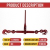 image:imageMytee Products 4 Pack Ratchet Binder 1258 fits 12 Chain Flatbed Binders 13000 WLLRed