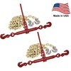 image:imageMytee Products Chain and Ratchet Load Binder Kit  2 51638 G70 G80 Load Binders amp 2 38 x 20 G70 Chains wGrab Hooks  6600 lbs Safe Load Limit for Truck amp Flatbed Trailer  Made in USA2  Pack
