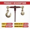image:imageMytee Products PRO Heavy Duty Chain Specialty Binder Ratchet Style 3812 Grab Hook amp 58 Slip Hook 12000 lbs WLL12 Grab Hook  58 Slip Hook