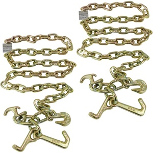 image:imageMytee Products 2 Pack 516 x 6 Grade 70 Tow Chain wRTJ Cluster Hooks amp Grab Hooks wEnlarged Links 4700 LBS WLL  Transport Tow Truck Chains for Car Towing Wrecker Recovery  Plain on One End2  Pack