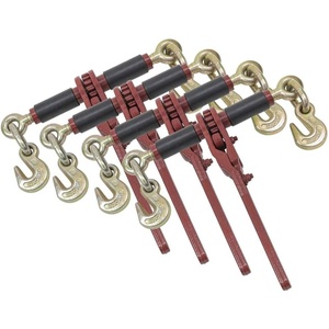 image:imageMytee Products 4 Pack Chain Binder Ratchet Style 51638 Gold Chromate Hooks 7100 WLL wEasy Grips on Barrel516  38 w EZ GRIPS