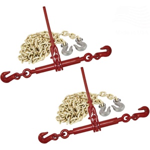 image:imageMytee Products Chain and Ratchet Load Binder Kit  2 51638 G70 G80 Load Binders amp 2 38 x 20 G70 Chains wGrab Hooks  6600 lbs Safe Load Limit for Truck amp Flatbed Trailer  Made in USA2  Pack
