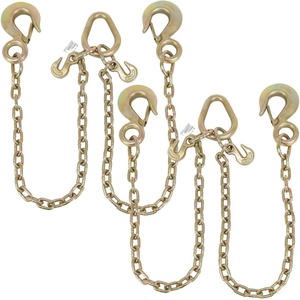 image:imageMytee Products Grade 70 VChain Bridle Tow w 12 Slip Hook wSafety Latch amp Grab Hooks at Pear Link  3 Leg 4700 LBS WLL Tow Truck Chain for Trailer Wrecker Recovery Towing2  Pack