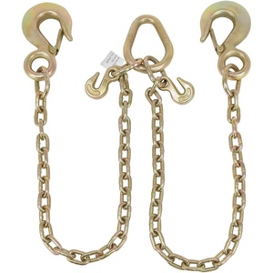 image:imageMytee Products Grade 70 VChain Bridle Tow w 12 Slip Hook wSafety Latch amp Grab Hooks at Pear Link  3 Leg 4700 LBS WLL Tow Truck Chain for Trailer Wrecker Recovery Towing1  Pack