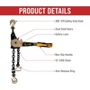 image:imageMytee Products 4 Pack Grade 70 38 Chain amp Easy Binder Kit  2 3812 Easy Ratcheting Chain Load Binder amp 2 38x20 G70 Transport Chain wGrab Hooks  6600 lbs WLL for Truck Trailer Tie Down