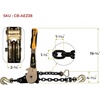 image:imageMytee Products 4 Pack Grade 70 38 Chain amp Easy Binder Kit  2 3812 Easy Ratcheting Chain Load Binder amp 2 38x20 G70 Transport Chain wGrab Hooks  6600 lbs WLL for Truck Trailer Tie Down