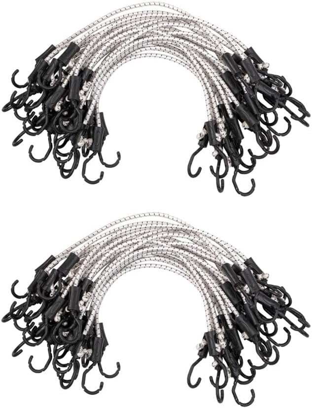 image:imageMytee Products 25 Pcs 36 Heavy Duty Adjustable Bungee Cords with Hook  Polypropylene PP Bungee Cords for Outdoor Camping Household  Extendable Upto 54 inches24 inch