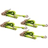 image:imageMytee Products 2 Pack 2 Inch x 15 FT Blue Ratchet Strap with J Hooks  10000 Lbs Breaking Strength  Heavy Duty Tie Down Cargo Truck Straps with Wire Hooks for Flatbed Truck Trailers PickupHI Viz Green