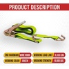 image:imageMytee Products 2 Pack 2 Inch x 15 FT Blue Ratchet Strap with J Hooks  10000 Lbs Breaking Strength  Heavy Duty Tie Down Cargo Truck Straps with Wire Hooks for Flatbed Truck Trailers PickupHI Viz Green