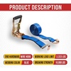 image:imageMytee Products 2 Pack 2 Inch x 15 FT Blue Ratchet Strap with J Hooks  10000 Lbs Breaking Strength  Heavy Duty Tie Down Cargo Truck Straps with Wire Hooks for Flatbed Truck Trailers PickupBlue