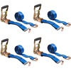 image:imageMytee Products 2 Pack 2 Inch x 15 FT Blue Ratchet Strap with J Hooks  10000 Lbs Breaking Strength  Heavy Duty Tie Down Cargo Truck Straps with Wire Hooks for Flatbed Truck Trailers PickupBlue