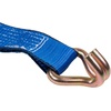 image:imageMytee Products 2 Pack 2 Inch x 15 FT Blue Ratchet Strap with J Hooks  10000 Lbs Breaking Strength  Heavy Duty Tie Down Cargo Truck Straps with Wire Hooks for Flatbed Truck Trailers PickupBlue
