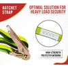image:imageMytee Products 2 Pack 2 Inch x 15 FT Blue Ratchet Strap with J Hooks  10000 Lbs Breaking Strength  Heavy Duty Tie Down Cargo Truck Straps with Wire Hooks for Flatbed Truck Trailers PickupHI Viz Green