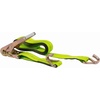 image:imageMytee Products 2 Pack 2 Inch x 15 FT Blue Ratchet Strap with J Hooks  10000 Lbs Breaking Strength  Heavy Duty Tie Down Cargo Truck Straps with Wire Hooks for Flatbed Truck Trailers PickupHI Viz Green