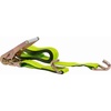 image:imageMytee Products 2 Pack 2 Inch x 15 FT Blue Ratchet Strap with J Hooks  10000 Lbs Breaking Strength  Heavy Duty Tie Down Cargo Truck Straps with Wire Hooks for Flatbed Truck Trailers PickupHI Viz Green