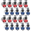 image:imageMytee Products 2 Pair 37 Degree Angle Glad Hand for Semi Trucks Trailers  2 Red 2 Blue Universal Aluminum Gladhand  Emergency Service Handshake Kit Air Hose Brake Coupling Connector PartBlue  Red Kit