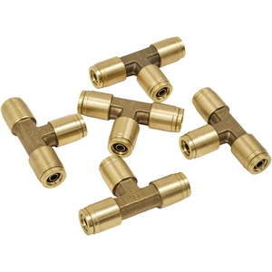 image:imageMytee Products DOT Brass Push to Connect Fitting Union Tee Air Brake Tube Fitting 14 Tube OD 5 Pack14 Tube Tee